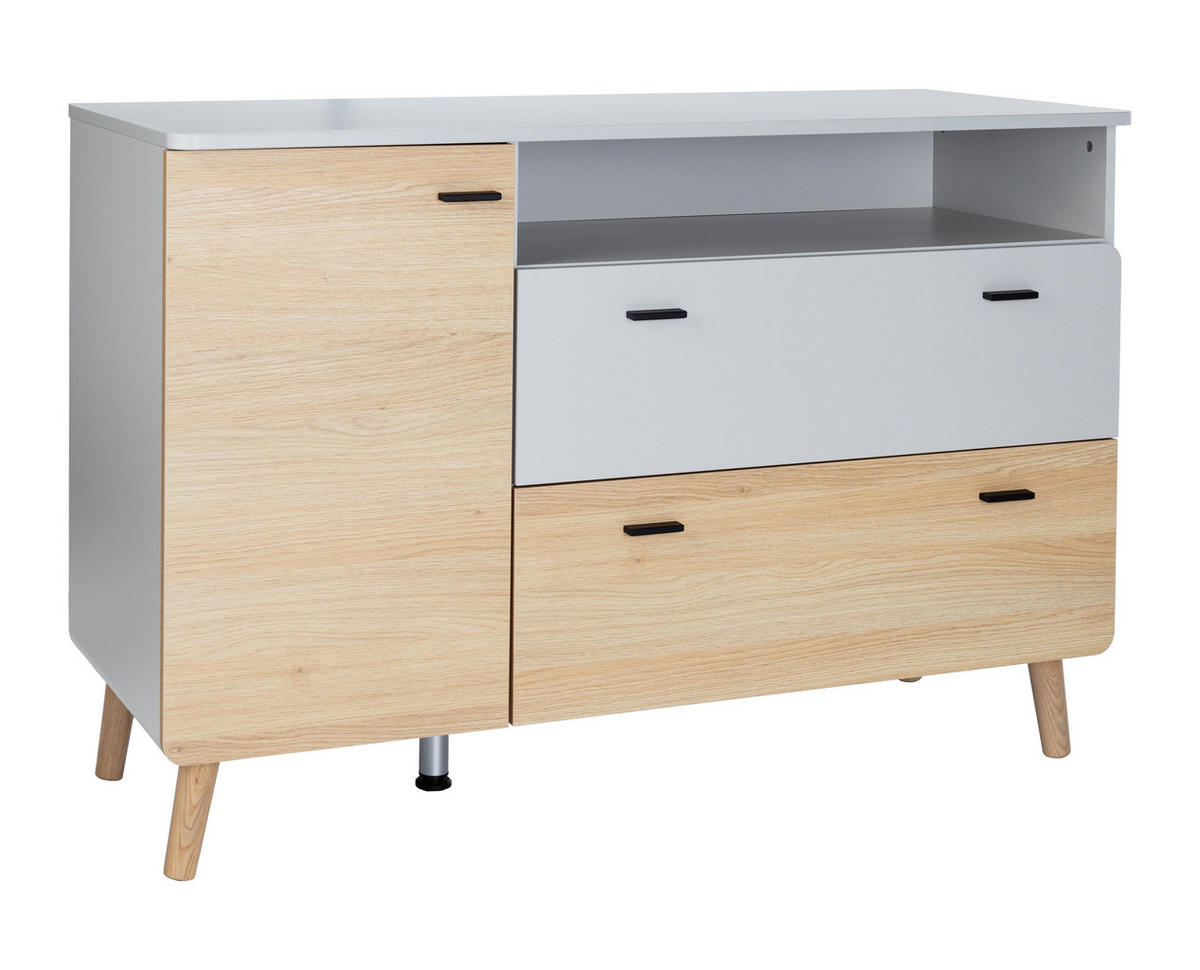 BABYZIMMER Set Lovis 2-teilig - Eichefarben/Hellgrau, Holz/Holzwerkstoff (1/1/1cm) - arthur berndt