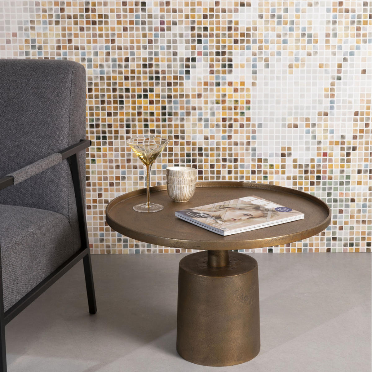 COUCHTISCH - Metall - Gold - Goldfarben, Metall (60/60/40cm) - Drawer