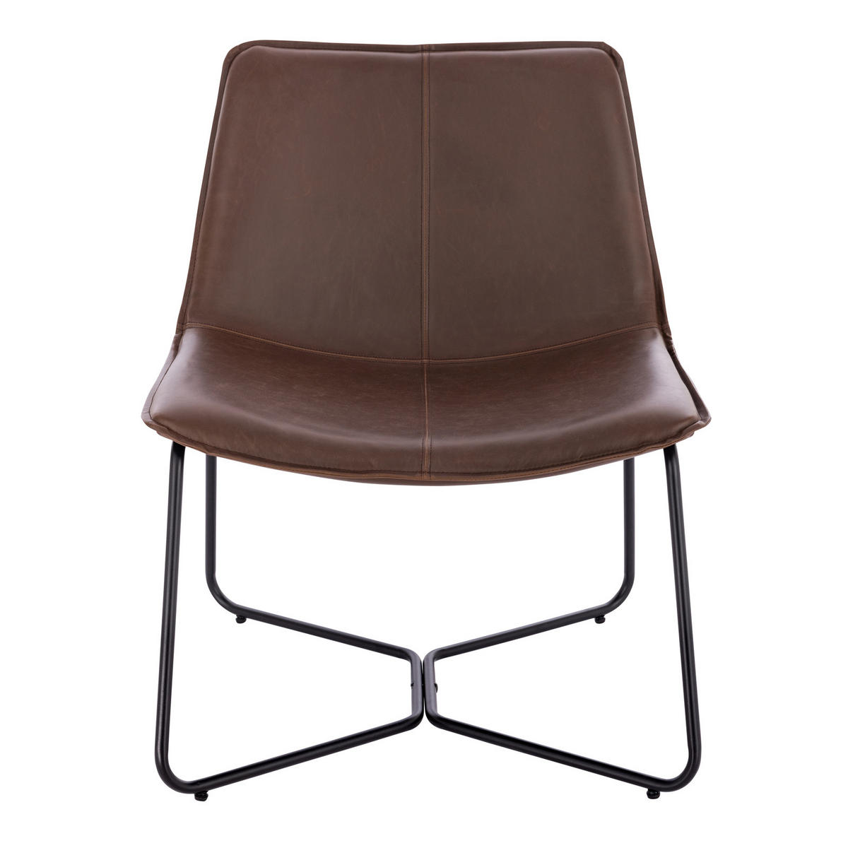 LOUNGESESSEL RON Kunstleder Braun - Schwarz/Braun, Textil/Metall (66/82/64cm) - SVITA