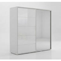 SCHIEBETÜRENSCHRANK A11 mit Spiegel & Glastür - Weiß - 200x62x245 - Weiß, Holzwerkstoff (200/245/62cm) - BM-Möbel