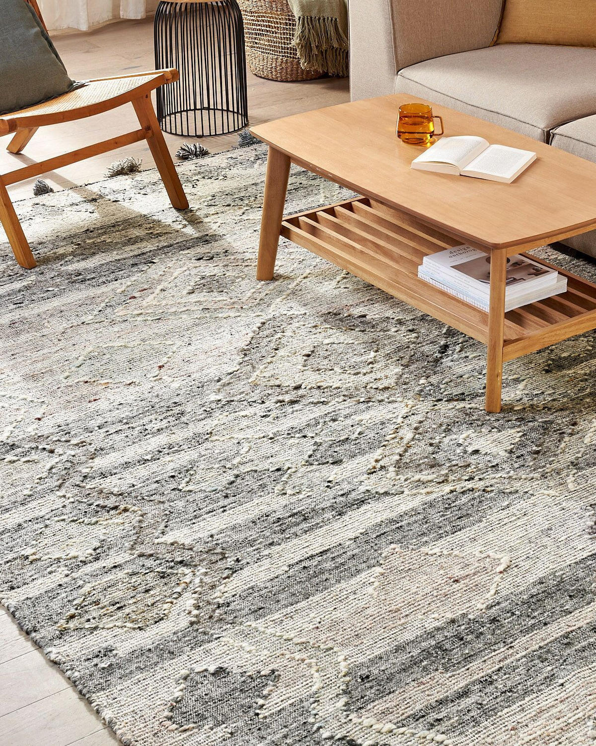 KURZFLOR-TEPPICH Aratashen 300/200 cm - Grau, Textil (200/300cm) - Beliani
