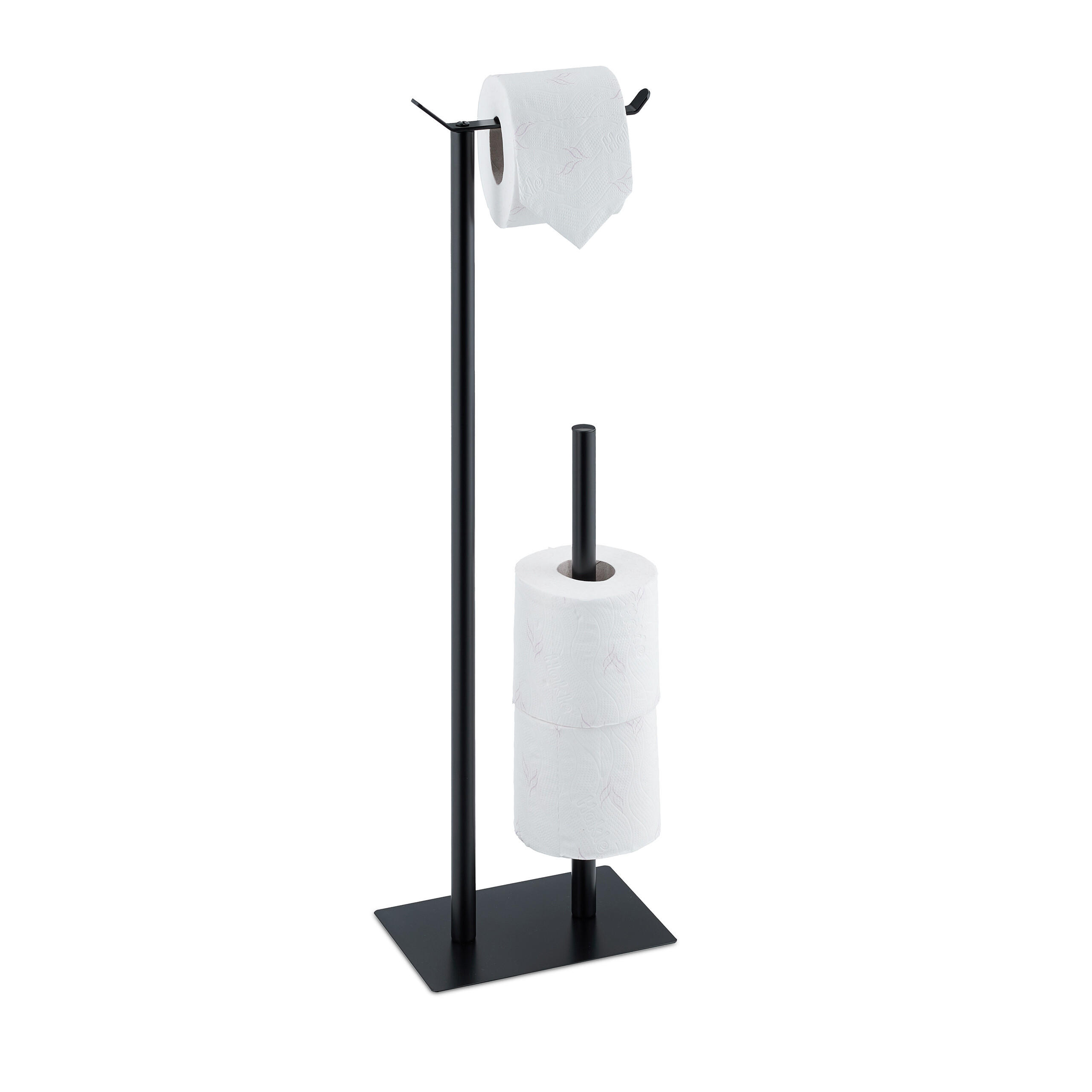 TOILETTENPAPIERHALTER - Schwarz, Metall (20/62/13.5cm) - Relaxdays
