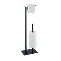 TOILETTENPAPIERHALTER - Schwarz, Metall (20/62/13.5cm) - Relaxdays
