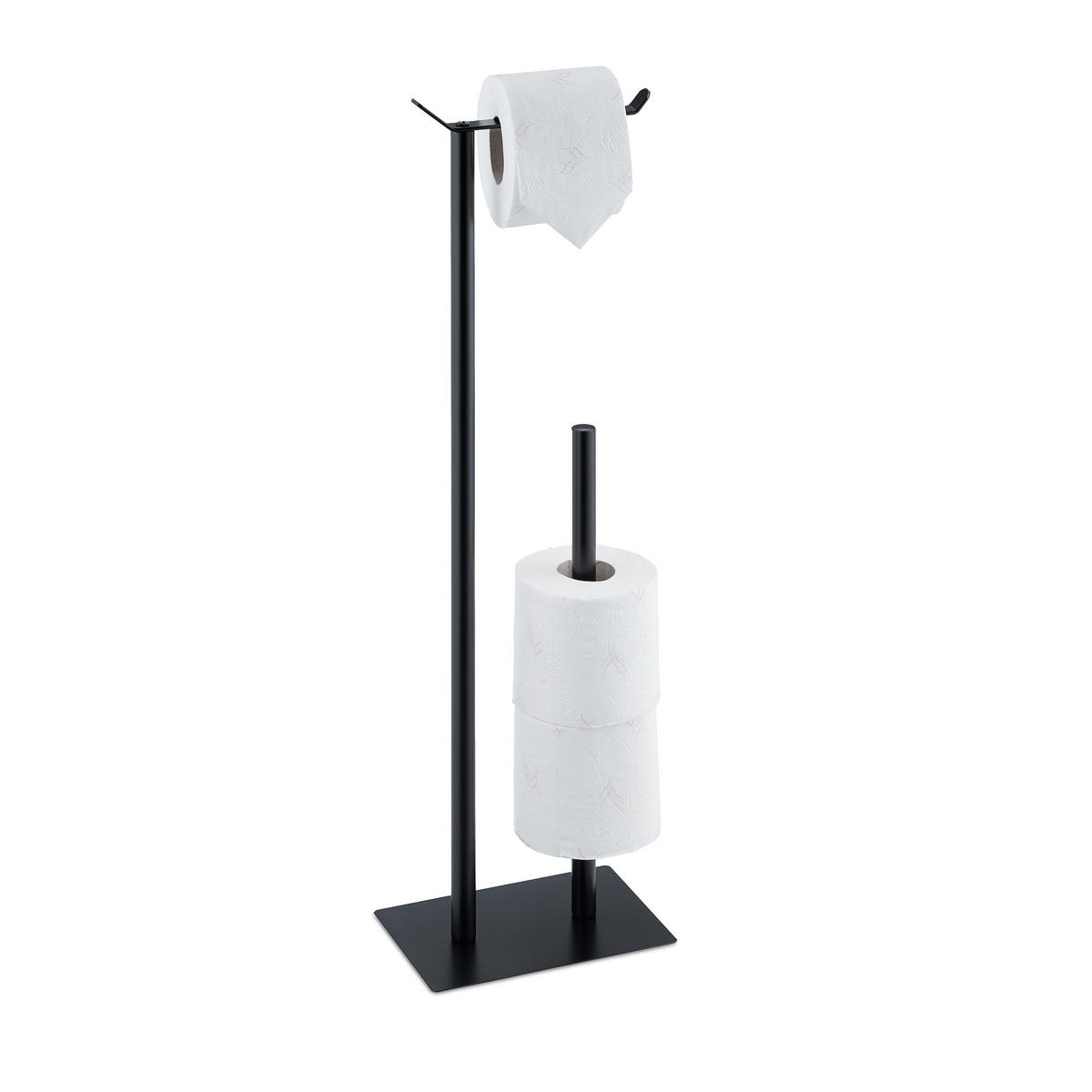 TOILETTENPAPIERHALTER - Schwarz, Metall (20/62/13.5cm) - Relaxdays
