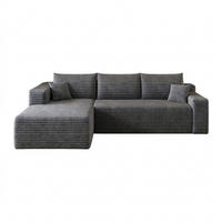 ECKSOFA 241/151/84 cm Dunkelgrau Cord, Linke Seite - Dunkelgrau, Textil (241/151cm) - Oxeza
