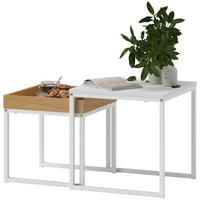 MODERNER Couchtisch 2er-Set Weiß - Weiß, Metall (45/45/45cm) - furnicato