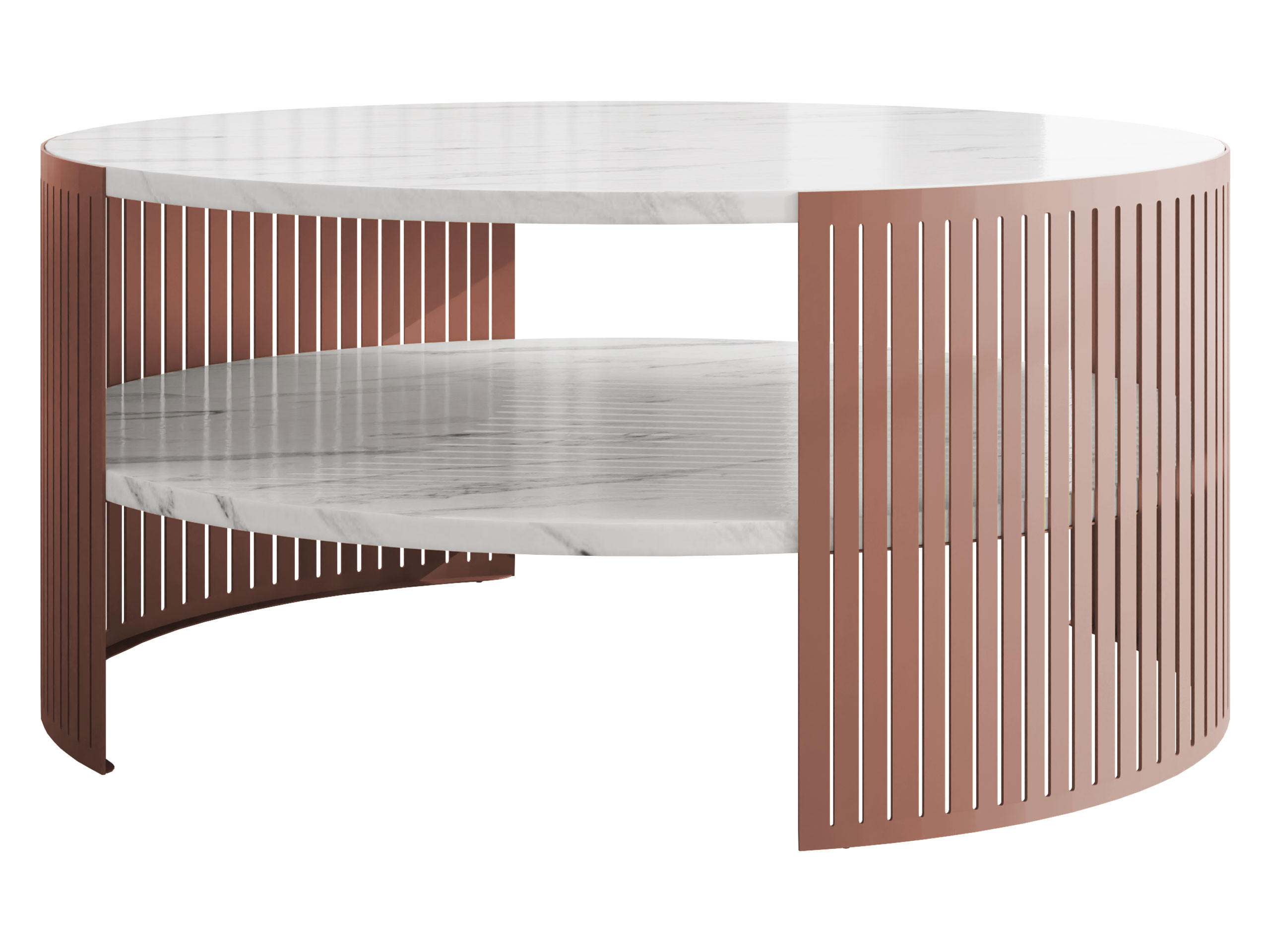 COUCHTISCH Fikoli Ember - Bronzefarben/Weiß, Holzwerkstoff/Metall (75/75/40cm) - MIRJAN24