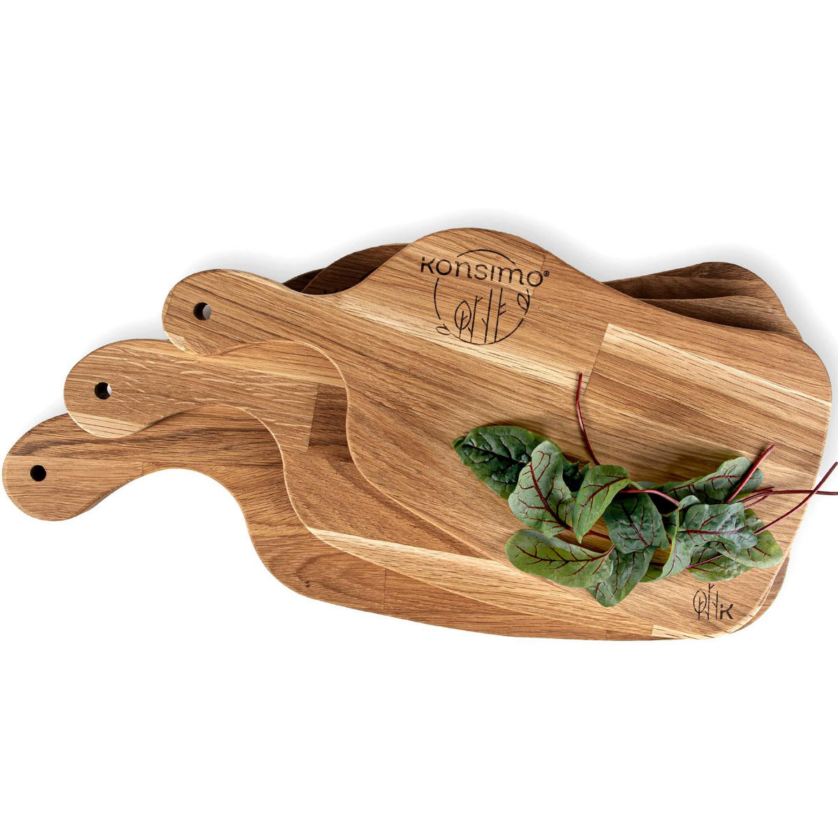 SCHNEIDEBRETT Holz Eiche geölt LIVO 3-tlg - Eichefarben, Holz (23/49cm) - KONSIMO®