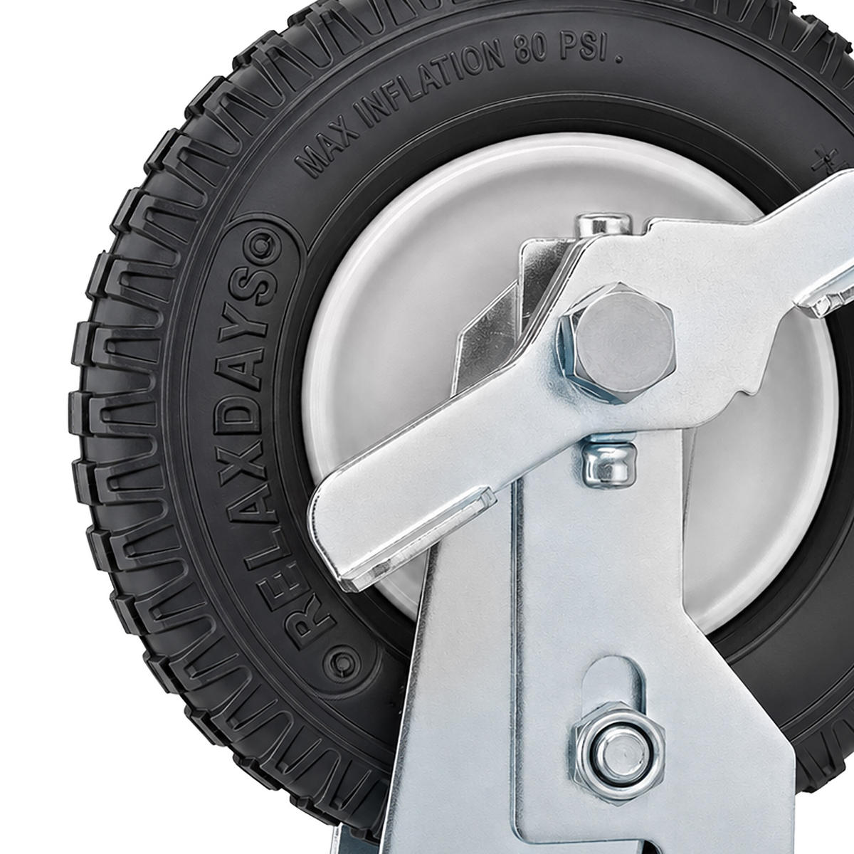 POJEZDOVÉ KOLO Černá Stříbrná pneumatické s brzdou 120 kg - různobarevná, kov/plast (13.5/25/20cm) - Relaxdays