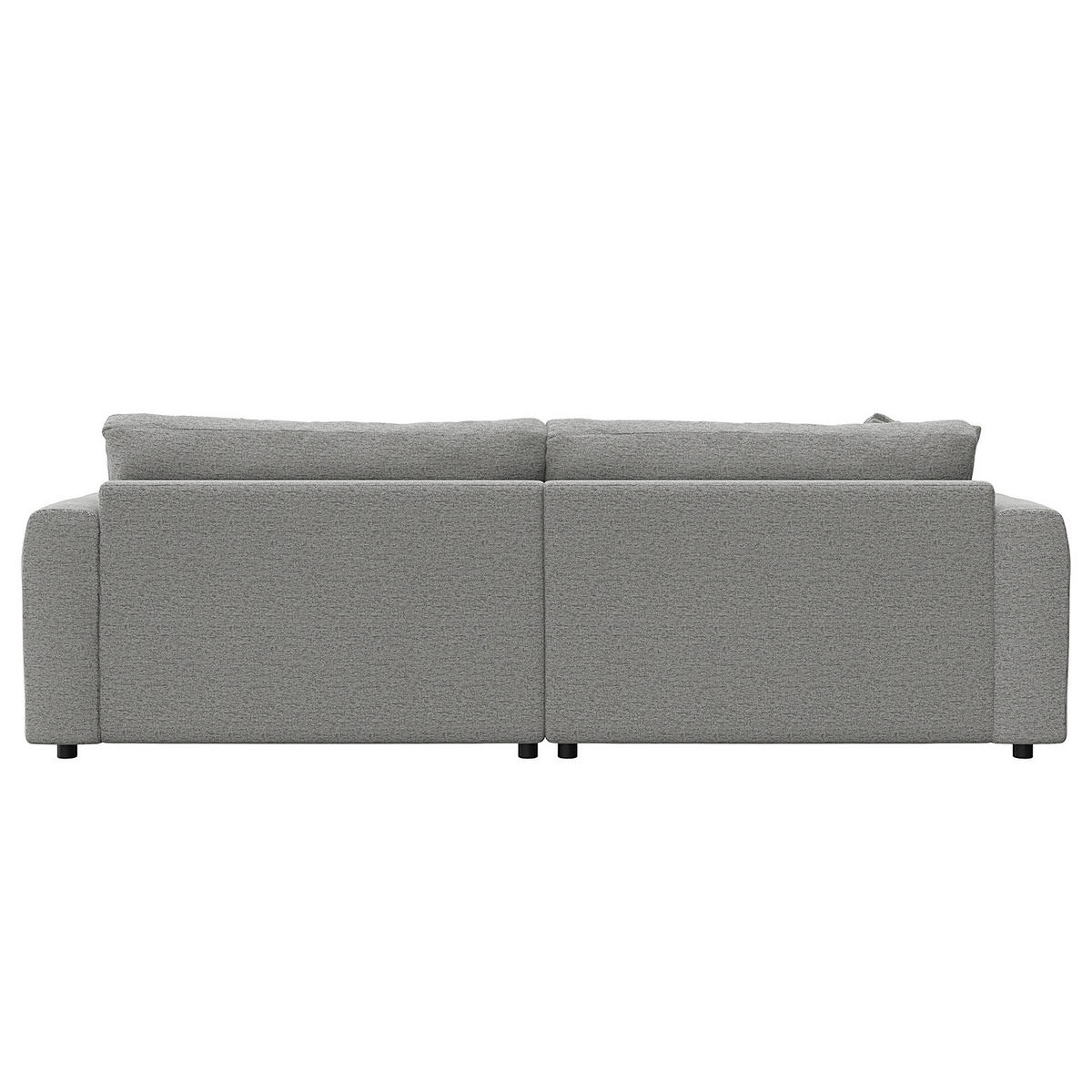 ECKSOFA mit Longchair - Hellgrau/Schwarz, Textil (238/183cm) - home24