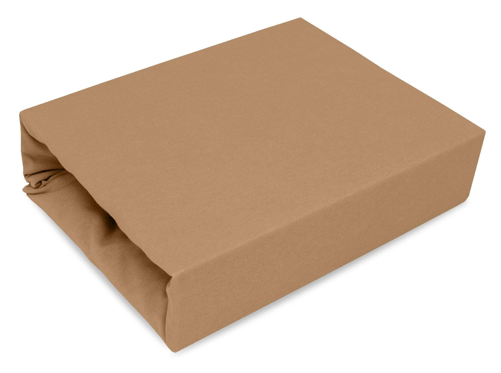 SPANNBETTLAKEN 80/180 cm, Jersey Elastisch 100 % Baumwolle Beige - Beige, Textil (80/180cm) - Best For Home