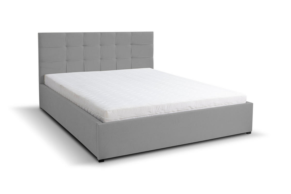 POLSTERBETT JESSA mit Kopfteil, 160 x200 cm, Doppelbett mit Bettkasten und Lattenrost aus Velourstoff, Velourstoff, Frabe: Grau - Grau, Holz/Kunststoff (160/200cm) - VENASI MÖBEL