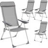 GARTENSTUHL 4er Set Maurine, 73 x 59 x 110 cm,grau - Grau, Metall (59/110/73cm) - tectake