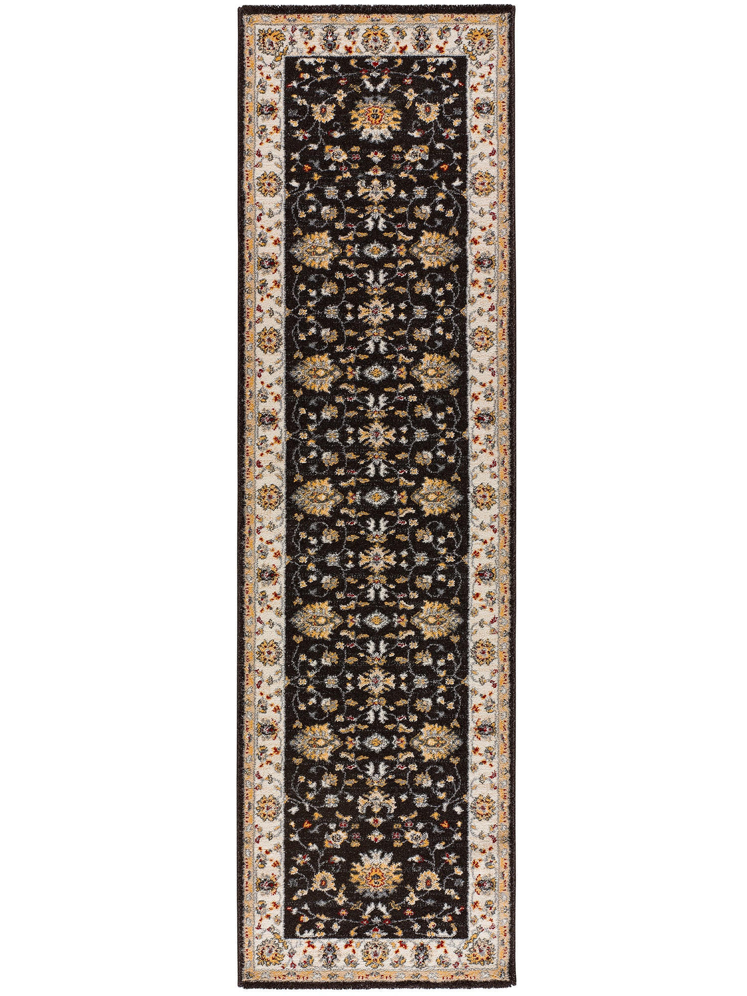 VINTAGE-TEPPICHE Anthrazit Classic 67/250 cm - Anthrazit/Creme, Naturmaterialien/Textil (67/250cm) - Atticgo