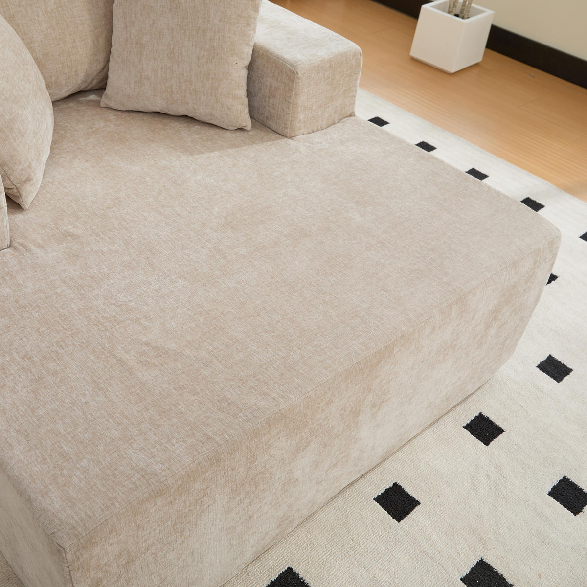 XXL-SESSEL DE-35161 mit 30D Schaumstoff Hellkhaki - Sandfarben, Textil (113/78.5/140cm) - ComfortXL