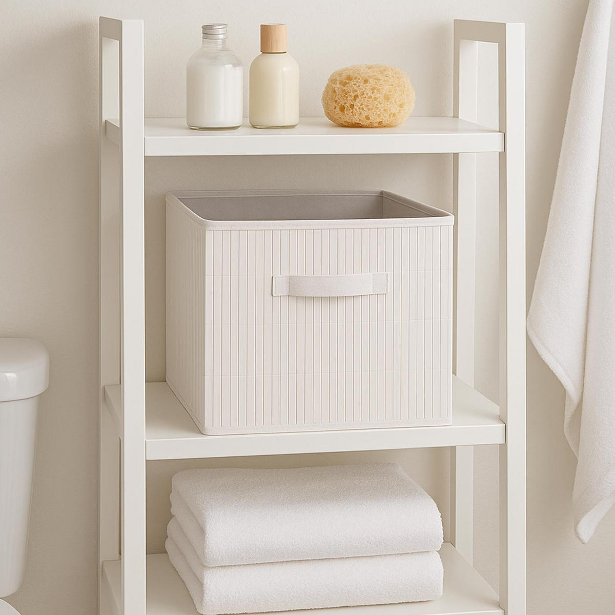 SKLÁDACÍ KRABICE Bílá, sada 4 ks - bílá, dřevo (32/32cm) - MCW