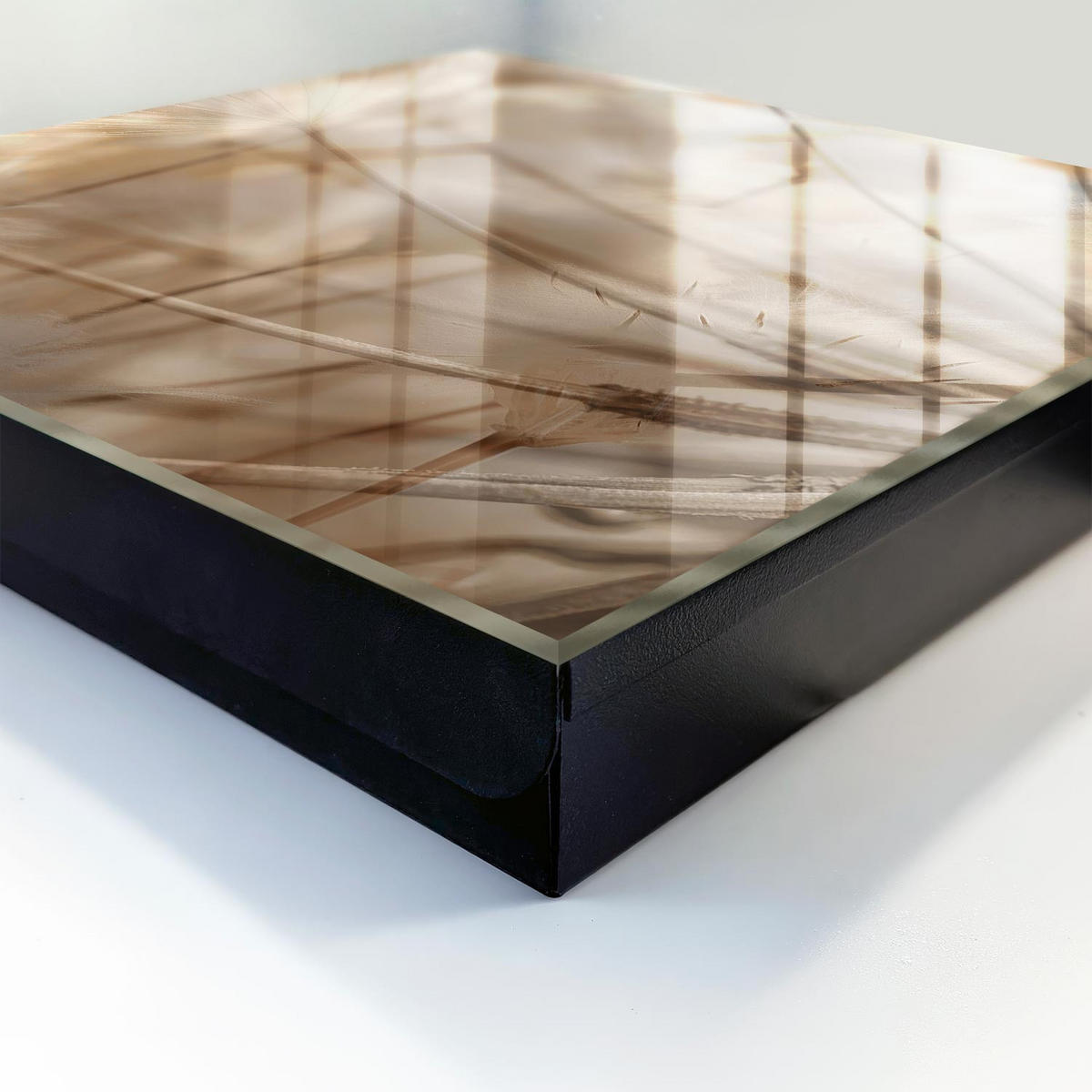 SCHLÜSSELBOX Schwarz 30x30 cm- Türöffnung nach rechts - Beige Löwenzahn - Beige, Metall (30/30/5cm) - TULUP