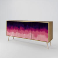 SIDEBOARD AURORA BOREALIS, Eicheneffekt, 164,5x42x77,5 cm, 3 Türen - Eichefarben/Buchefarben, Holzwerkstoff/Buchenholz (164.5/77.5/42cm) - SpaceRebels
