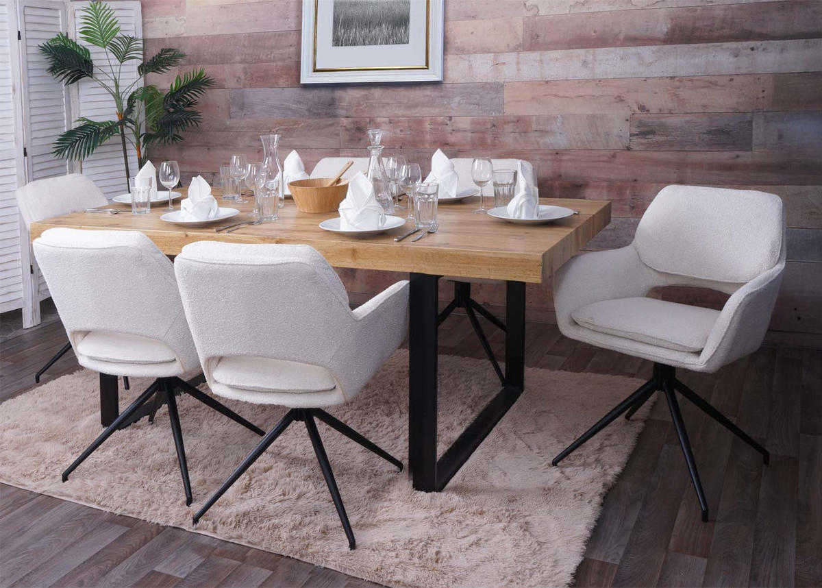 ESSZIMMERSTUHL Cremeweiß 2er-Set - Creme/Weiß, Textil (57/86/61cm) - MCW