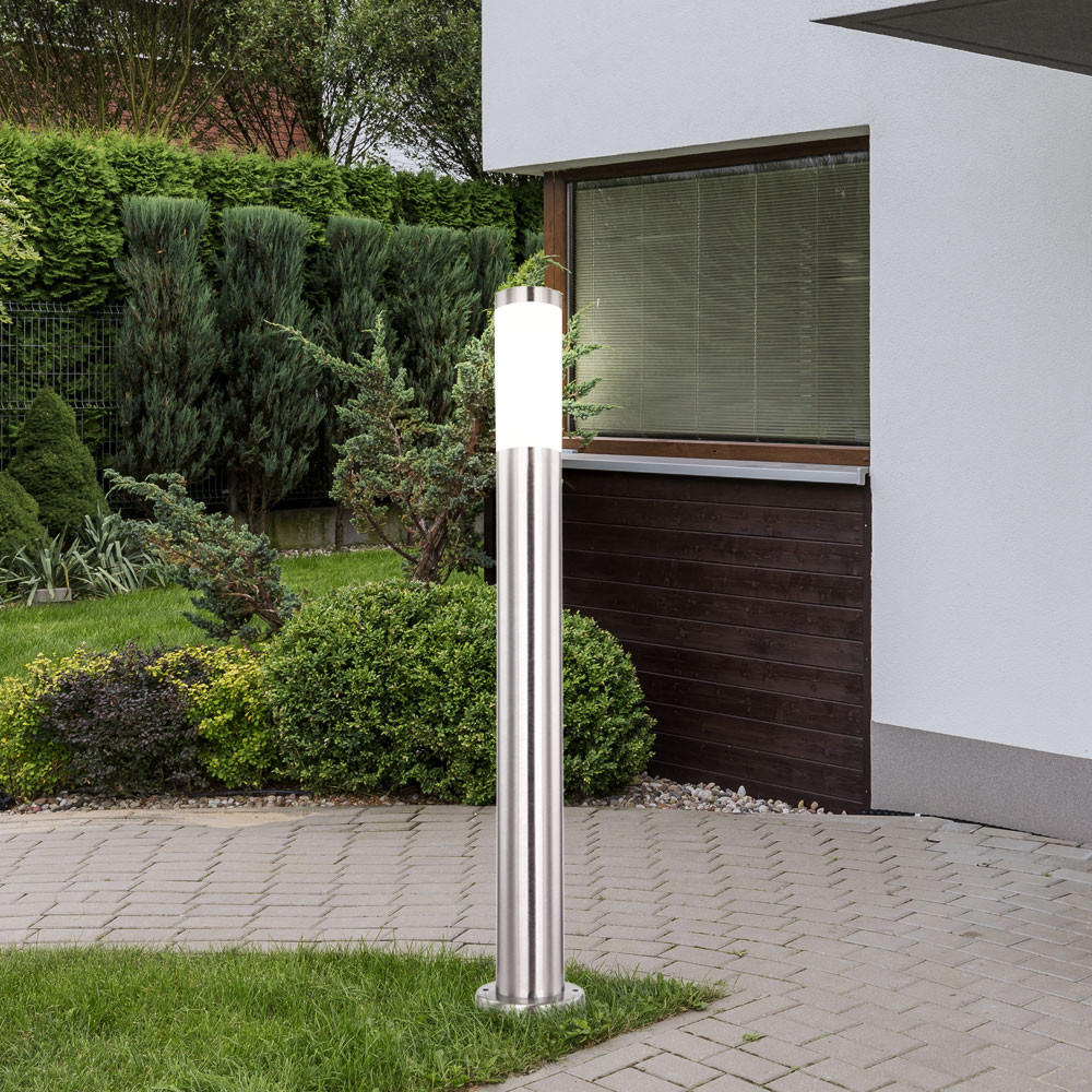 LED WEGELEUCHTE Edelstahl Silber - Silberfarben, Metall (12.7/12.7/80cm) - Globo Lighting