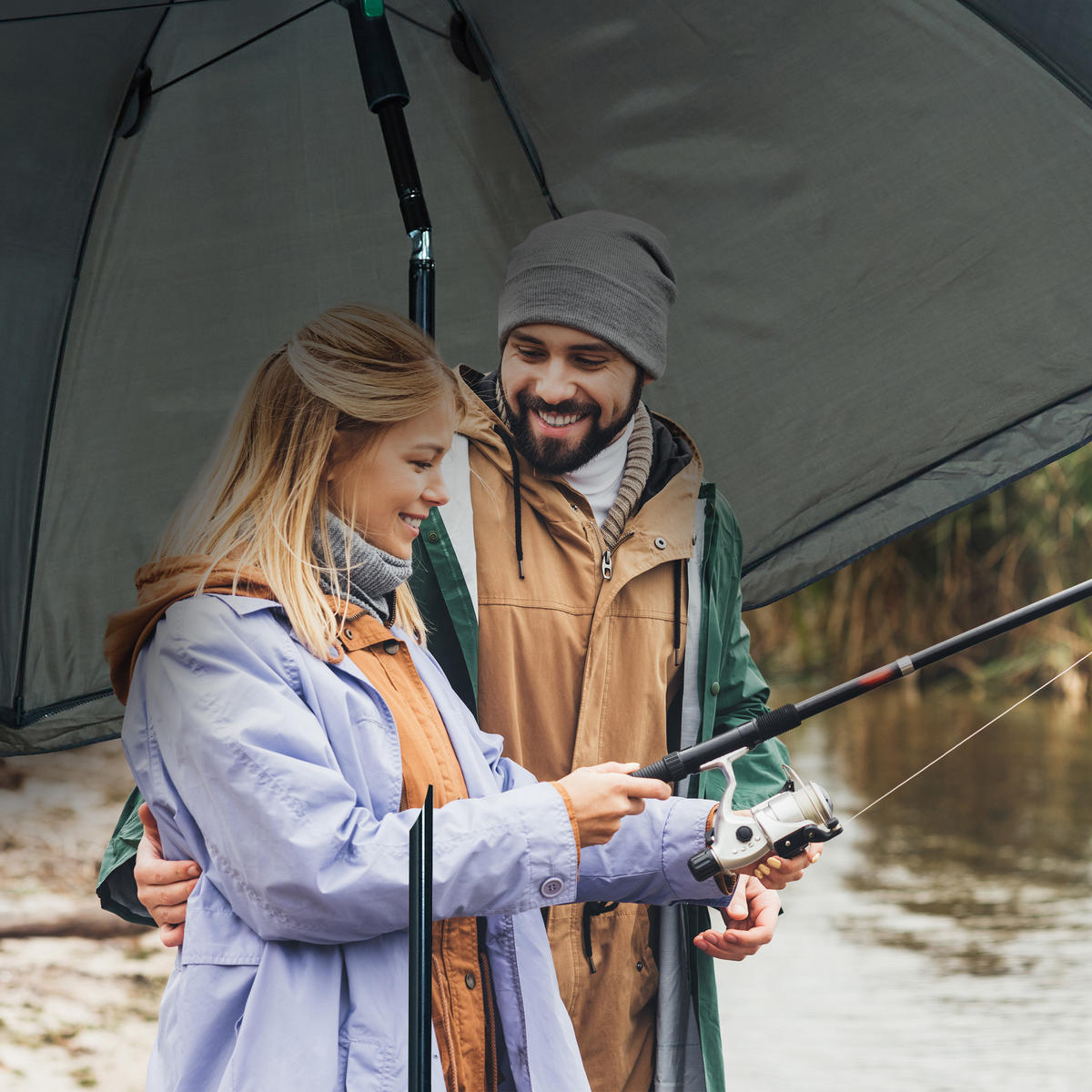 RYBÁRSKY stan - tmavozelená, kov/textil (175/175cm) - Relaxdays