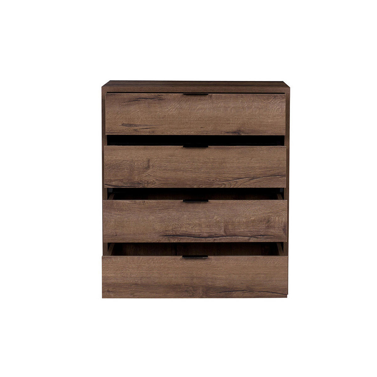 KOMMODE Martin mit vier Schubladen - Schwarz Hochglanz/Schwarz, Holzwerkstoff/Metall (81/90/40cm) - Ravio