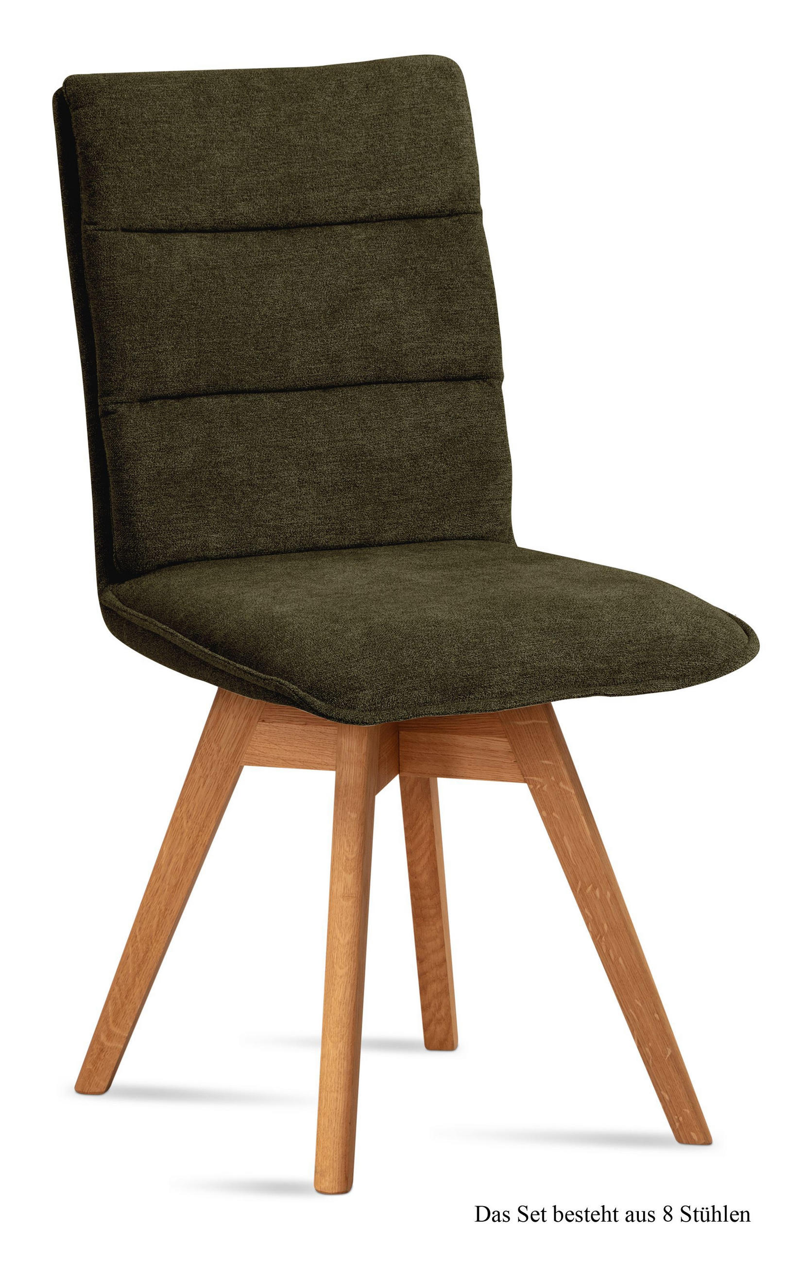 ESSZIMMERSTUHL drehbar (8er-Set) Dorle 47x92x60 Eiche geölt/Khaki - Dunkelgrün/Eichefarben, Kunststoff (60/92/47cm) - 58aufmkessel