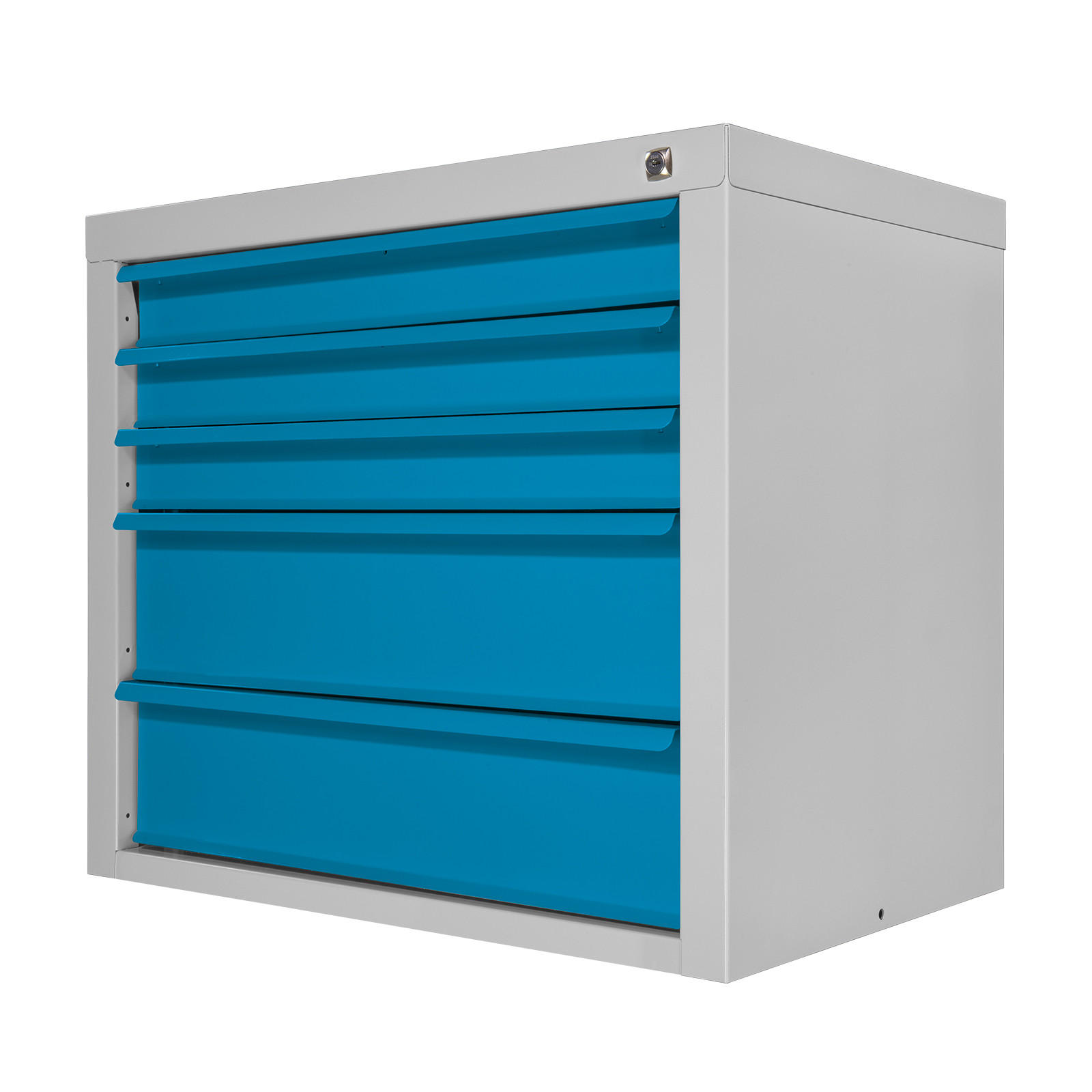 SCHUBLADENSCHRANK Kobra mit 5 Schubladen 60x70x43,5cm Lichtgrau/Blau - Blau/Grau, Metall (70/60/44cm) - PROREGAL