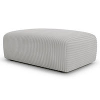 POLSTERHOCKER - Cord - Hellgrau/Schwarz, Kunststoff/Textil (110/40/72cm) - home24