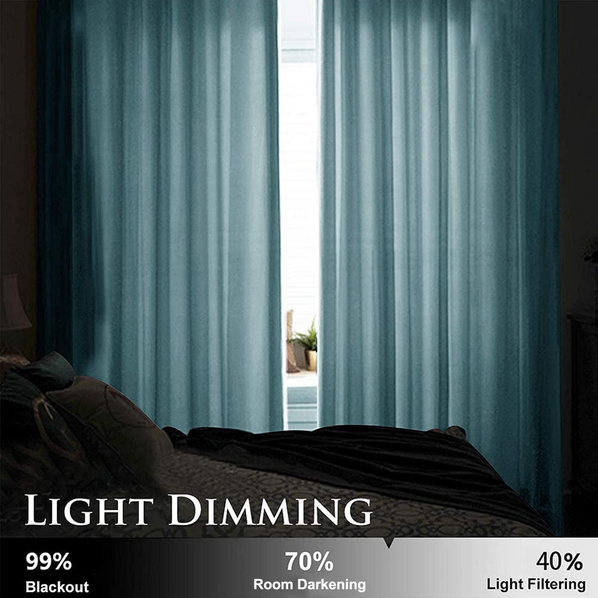 FERTIGVORHANG 2er Set 140 x 260 cm Samt - Türkis, Textil (140/260cm) - Kaket