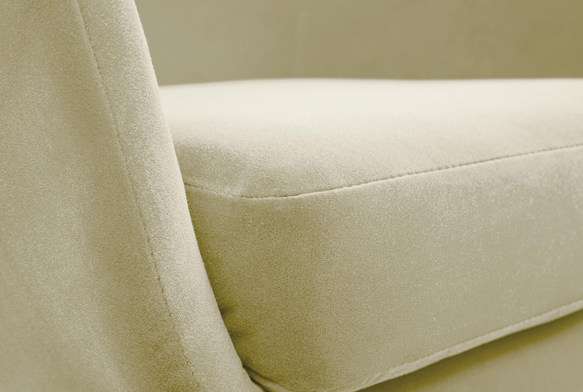 SESSEL SEDUTA, Modern Polstersessel Loungesessel, Velours-Stoff Creme - Creme, Holz/Metall (72.5/101.5/83cm) - MASSENO