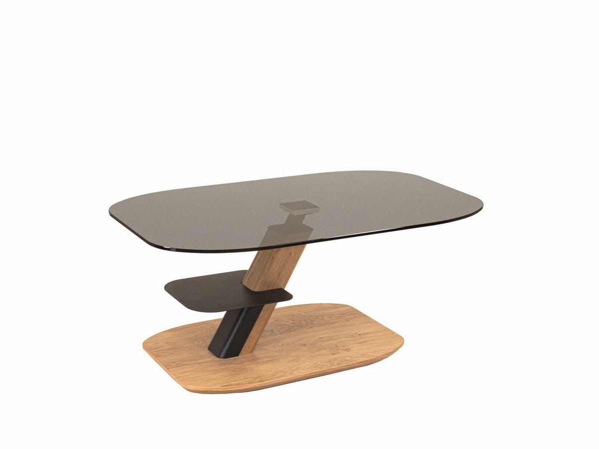 COUCHTISCH höhenverstellbar Codee 110x47x65 Parsolglas Wildeiche/Grau - Wildeiche/Grau, Glas (110/65/65cm) - 58aufmkessel