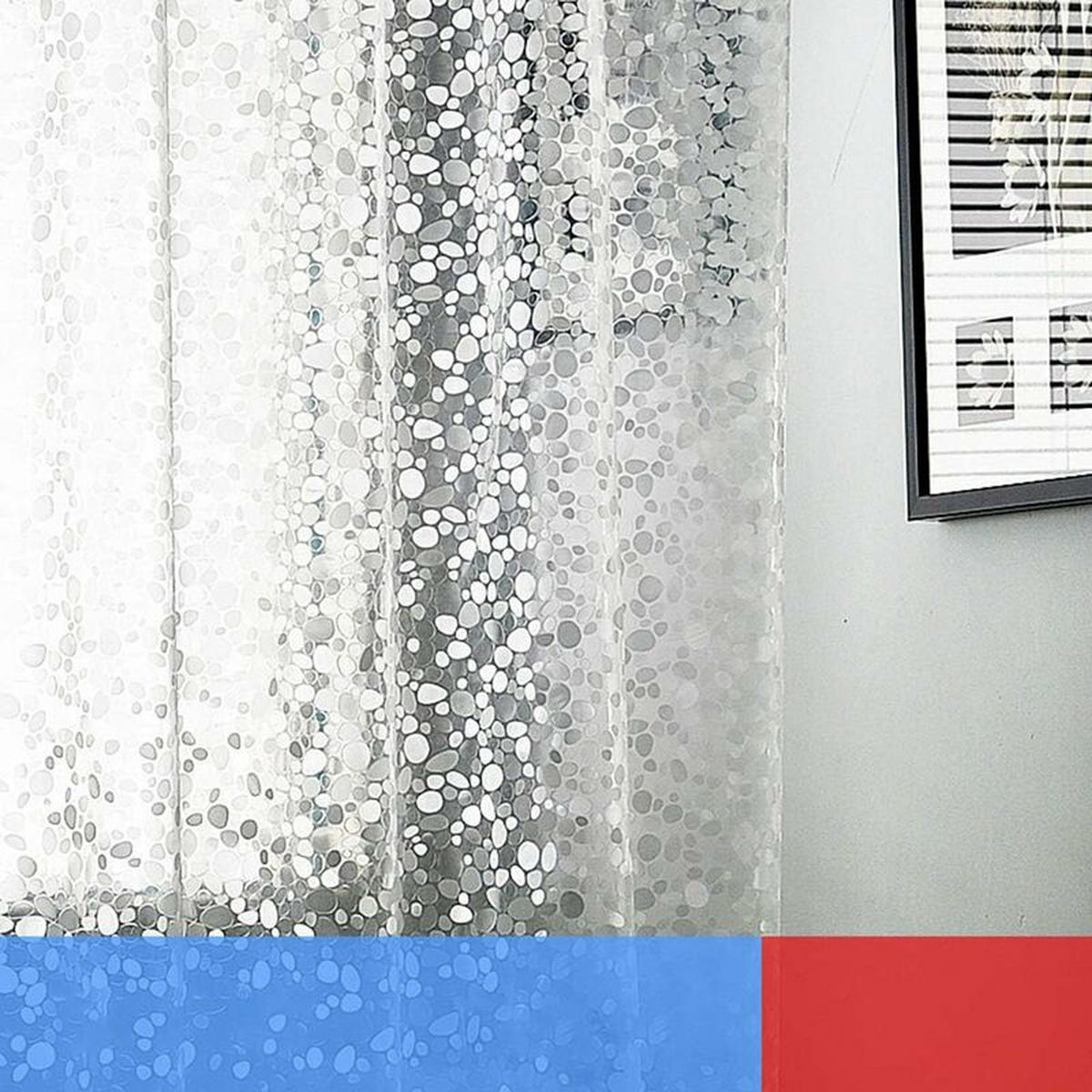 DUSCHVORHANG Weiß halbdurchsichtig 180 x 200 cm wasserdicht schimmelresistent antibakteriell Badezimmer Badewanne - Transparent, Kunststoff (180/200cm) - MCBOSON