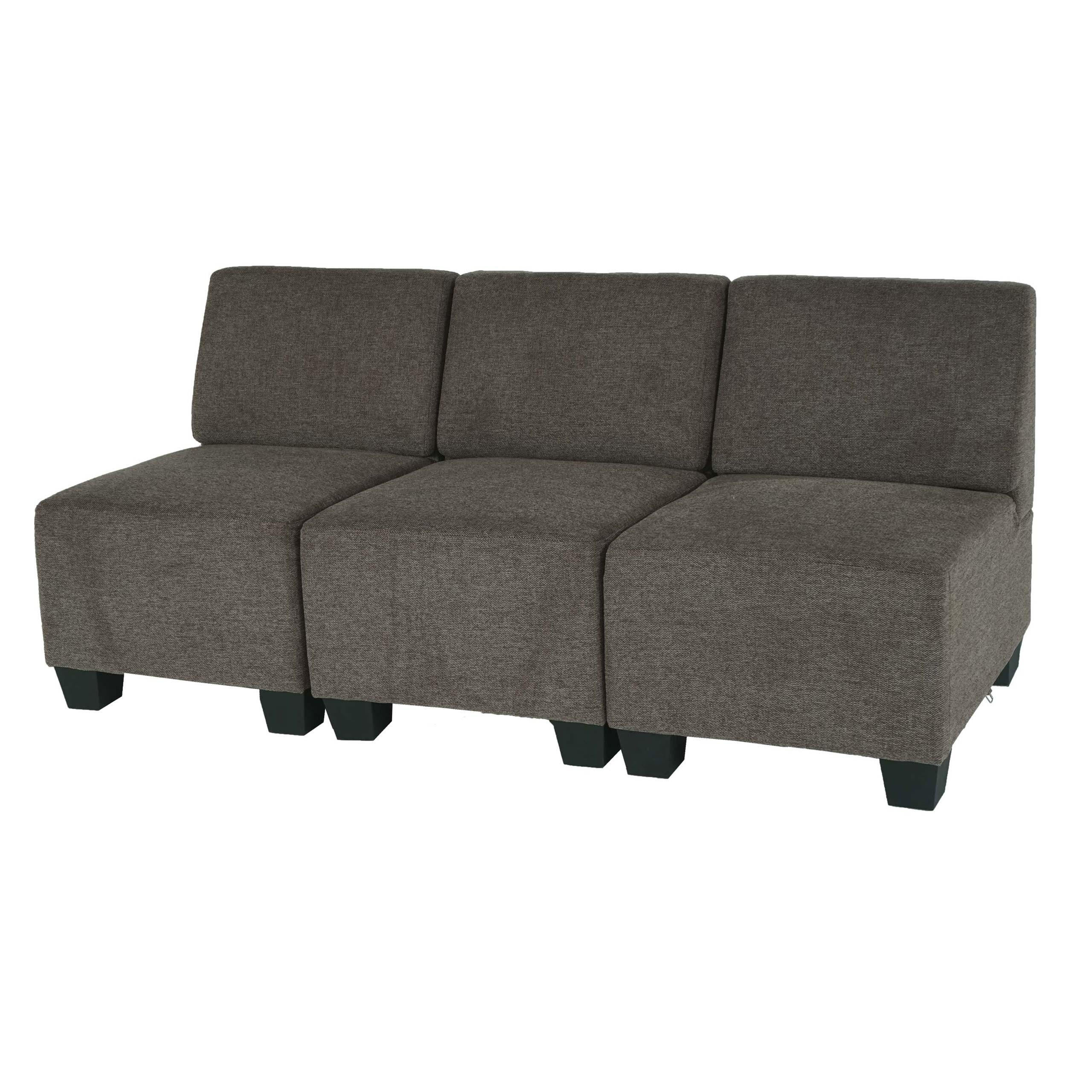 3-SITZER SOFA COUCH MODULAR Braun - Braun, Textil (171/76/72cm) - MCW