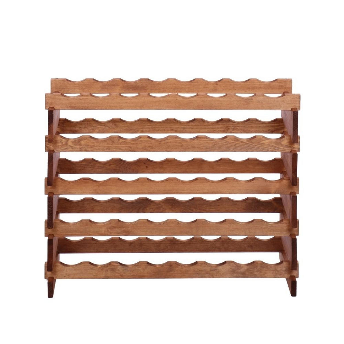 WEINREGAL VINOTECA FLEX PRO HxBxT 65x84x28cm 40 Flaschen auf 5 Ebenen Braun geölt - Braun, Holz (84/65/28cm) - PROREGAL