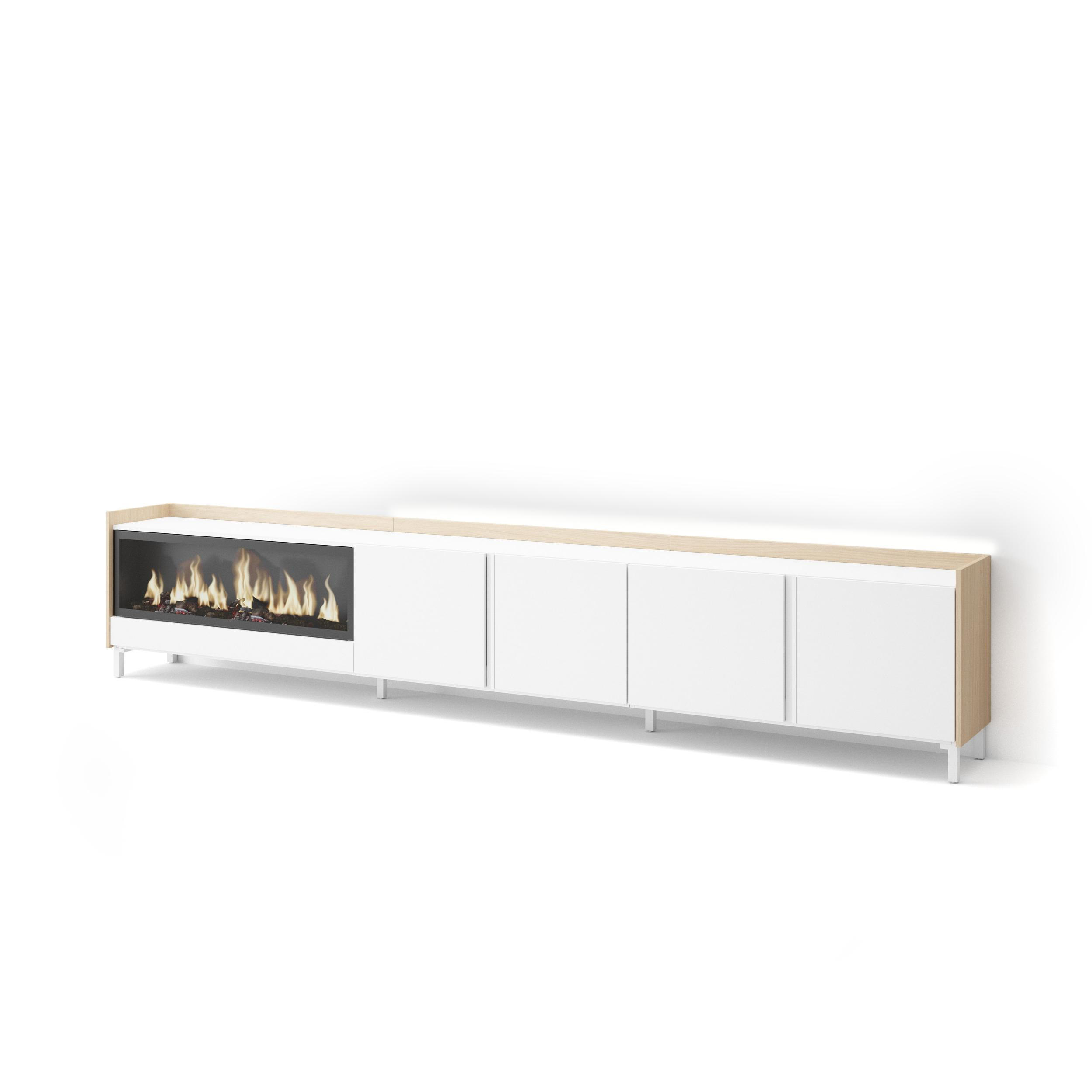 Skraut Home Lowboard, Weiß 315x61x35 cm