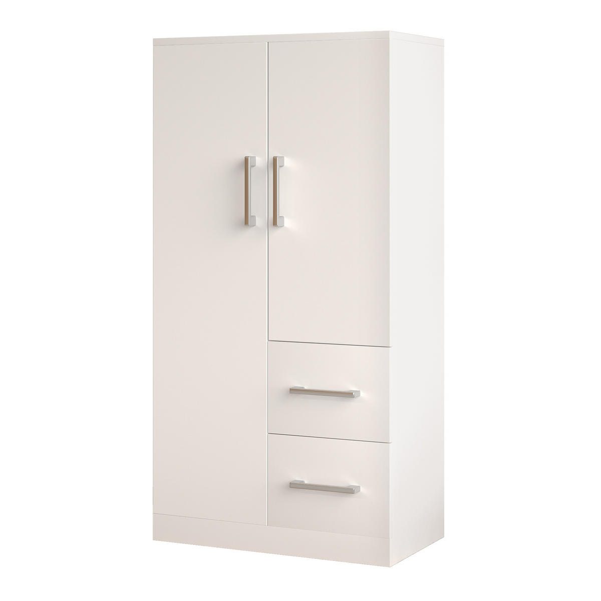 OMARA za oblačila 70/40/135 cm z dvojnimi vrati in predali za prostorno shranjevanje, Bela - bela, les (70/135/40cm) - Redom