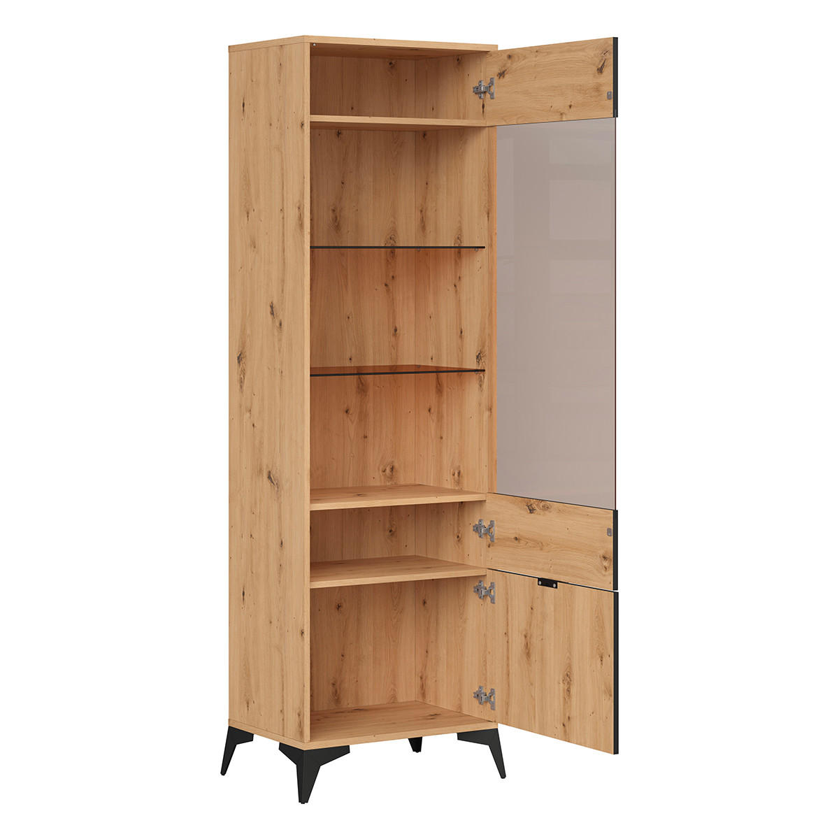 VITRÍNA Mao Dřevo - hnědá, kompozitní dřevo (60/197/41cm) - Petits-meubles