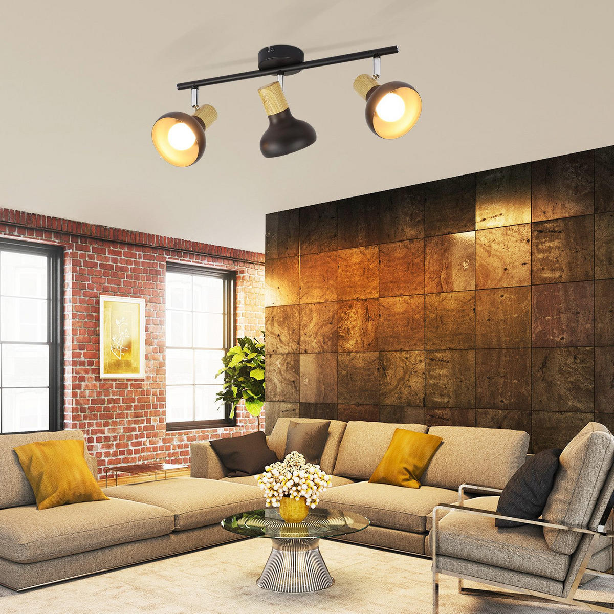 DECKENLEUCHTE Leyva 41.2/11/15.5cm - Schwarz, Metall (41.2/11/15.5cm) - Nettlife