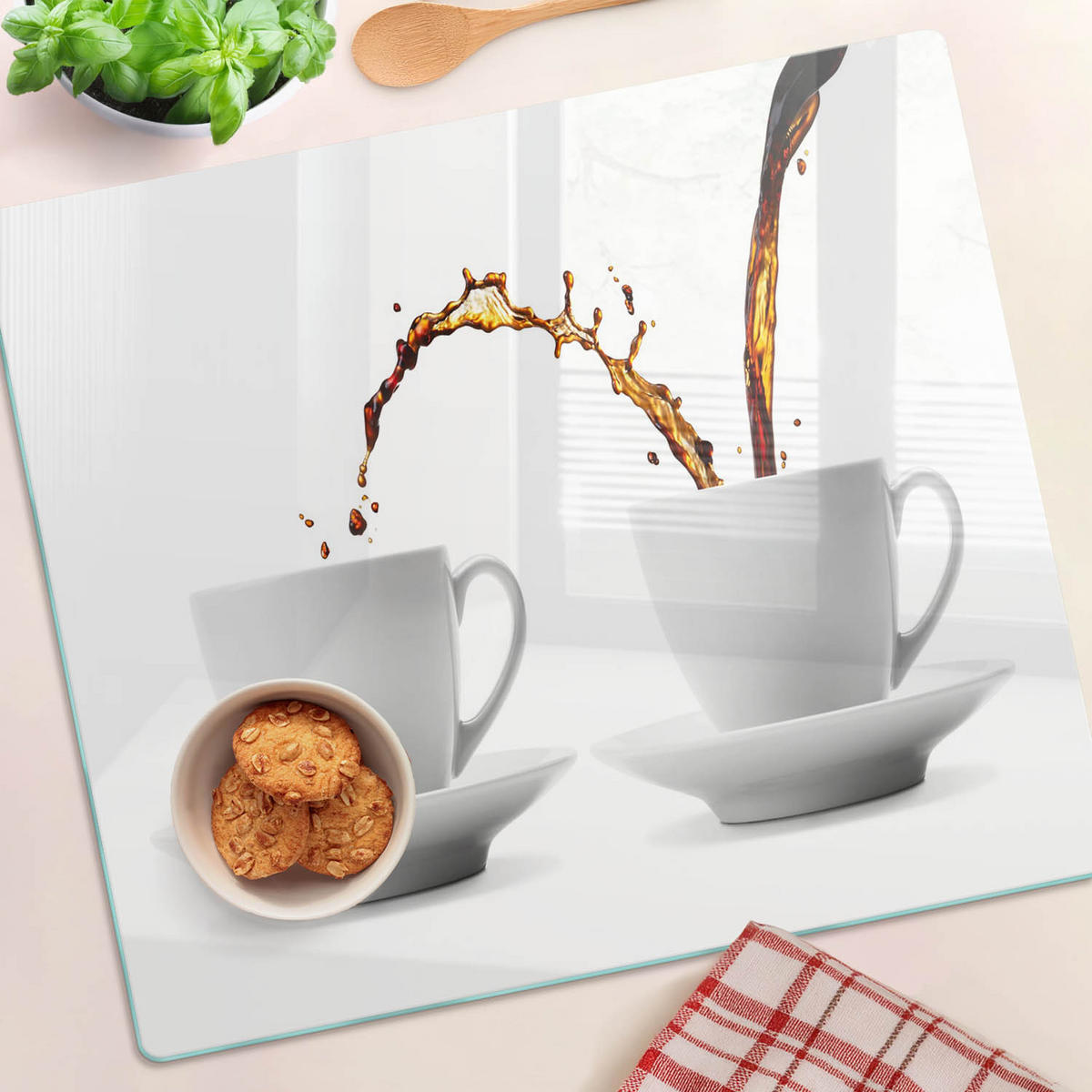 GLASPLATTE 60x52 cm Kaffee - Braun, Glas (60/0.4/52cm) - TULUP