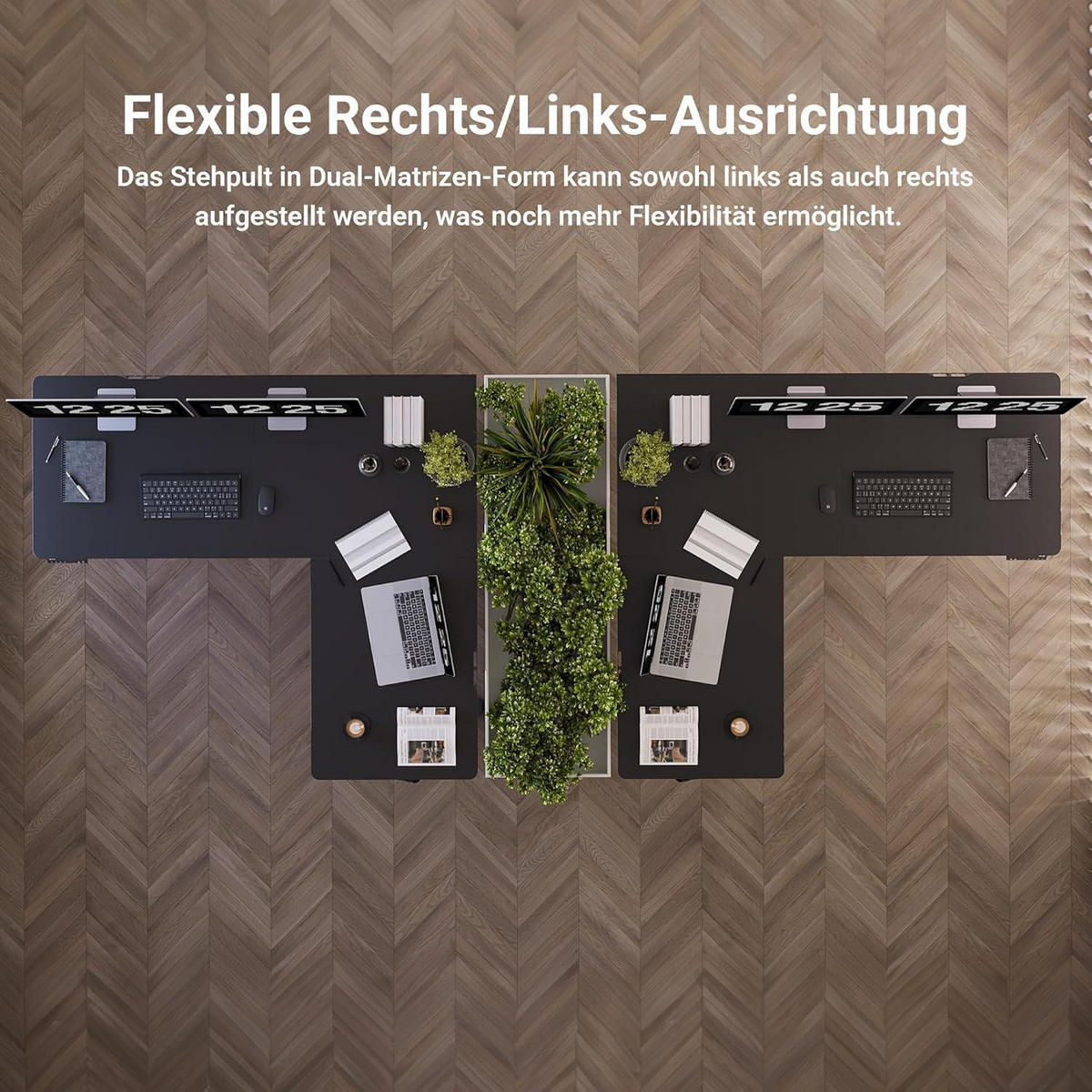 ECKSCHREIBTISCH höhenverstellbar 160x140 cm Schwarz Dual-Motor - Schwarz, Holzwerkstoff (160/140/118cm)