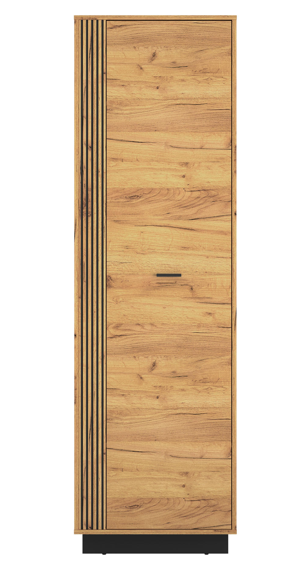 GARDEROBENSCHRANK Vasco Gold Craft Eiche / Schwarz 60 / 34 / 200cm - Eichefarben/Schwarz, Holz/Holzwerkstoff (60/200/34cm) - Feldmann-Wohnen