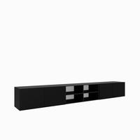 TV-SCHRANK Leo IV 300 cm, viertürig, schwarz - Schwarz, Kunststoff (300/41/40cm) - Margaret Hadas24