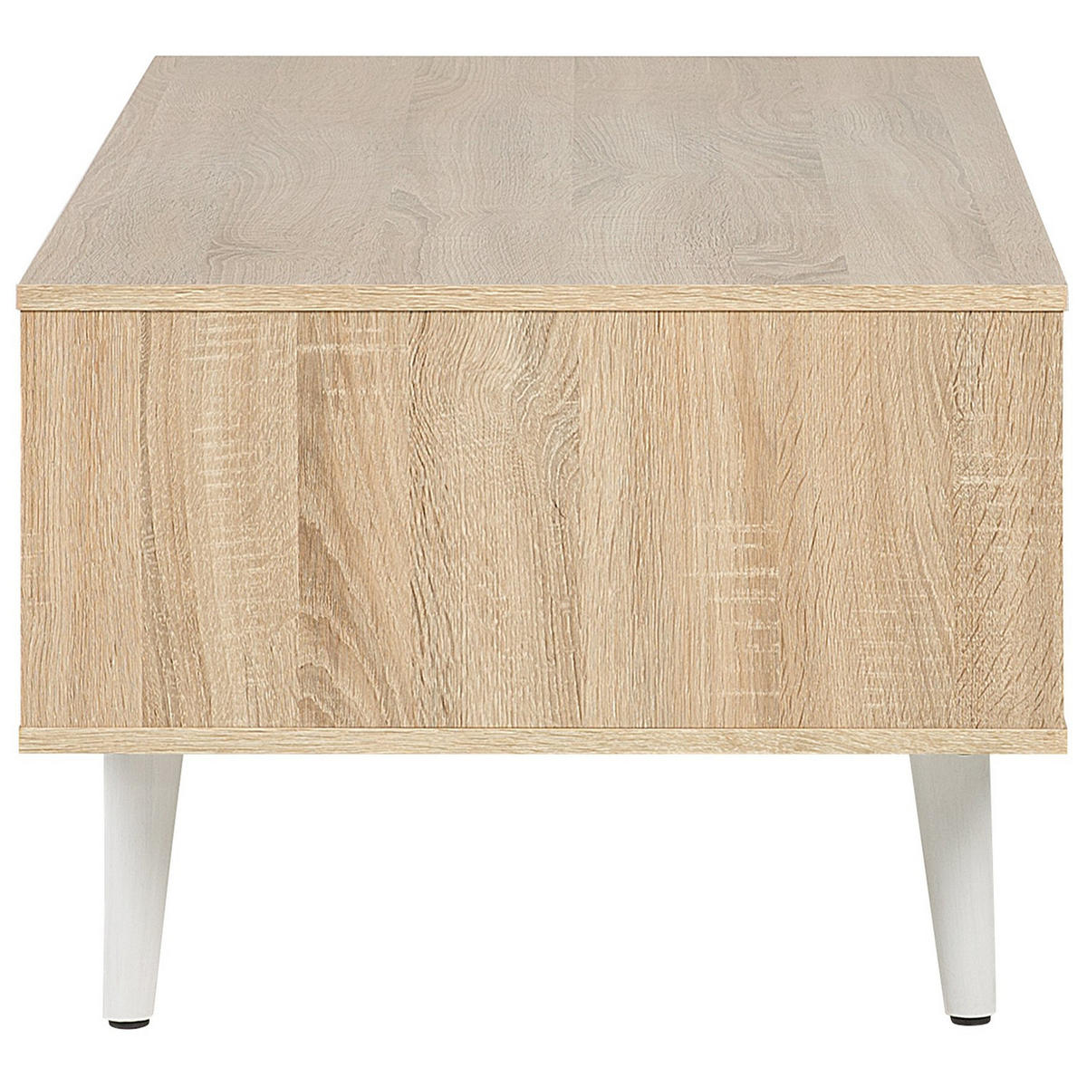 COUCHTISCH heller Holzfarbton/weiß rechteckig 60/120 cm Swansea - Hellbraun/Weiß, Holzwerkstoff (60/120/46cm) - Beliani