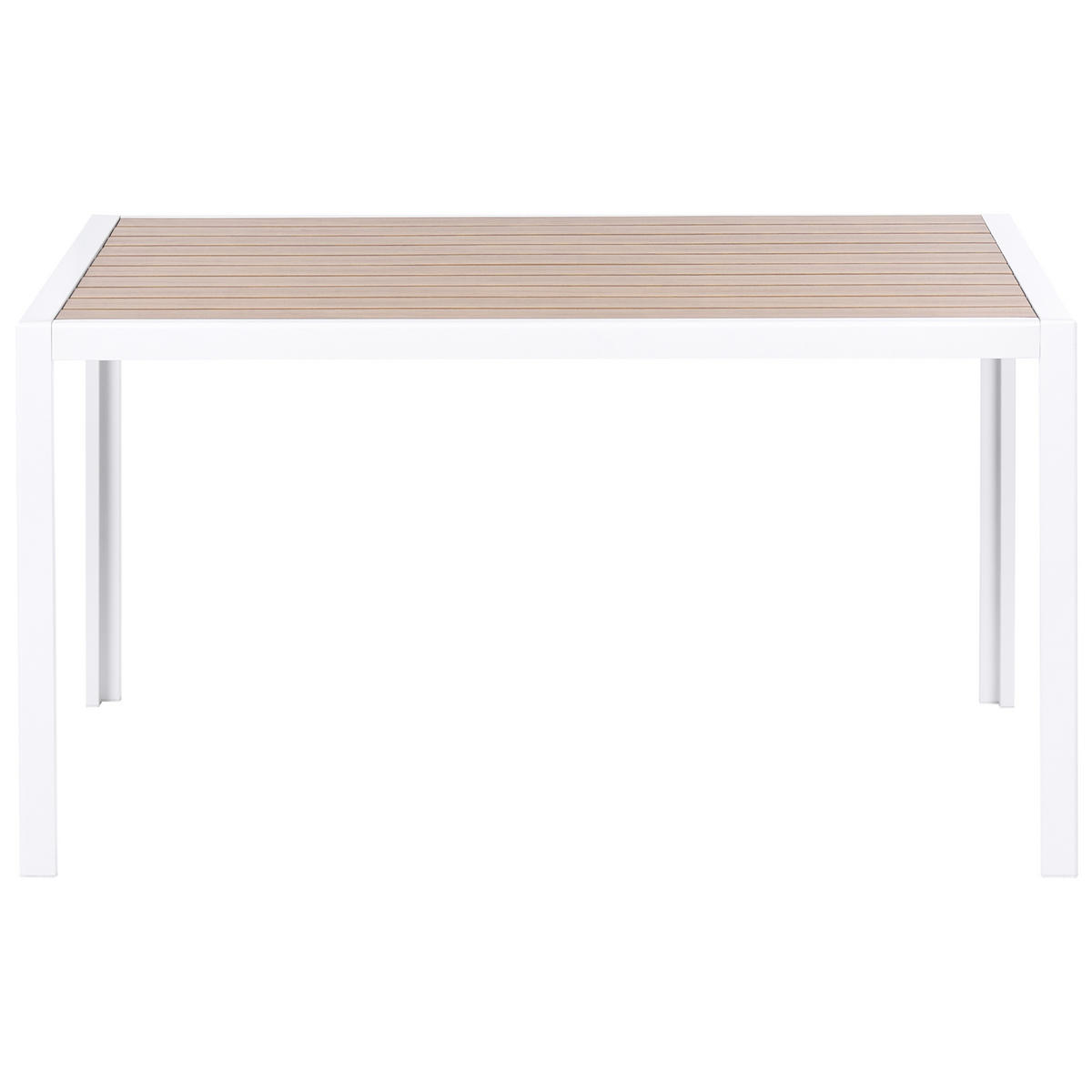GARTENMÖBEL Set 4-Sitzer Grau/Weiß Visso - Beige/Weiß, Metall - Beliani