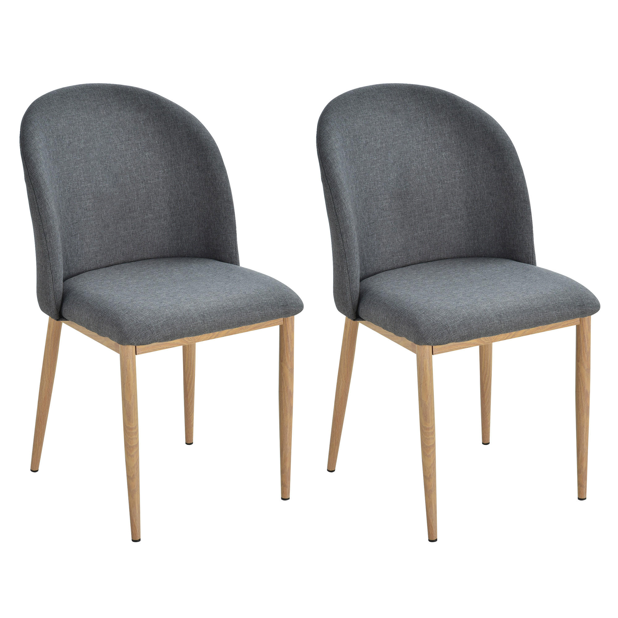 ESSZIMMERSTÜHLE 2er-Set DE-13174 Leinenbezug Grau - Grau, Holz (58/85/50cm) - ComfortXL