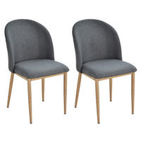 ESSZIMMERSTÜHLE 2er-Set DE-13174 Leinenbezug Grau - Grau, Holz (58/85/50cm) - ComfortXL