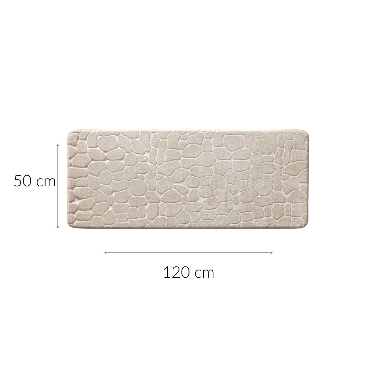 BADMATTE Geprägtes Muster 50/120 cm - Beige, Textil (50/120cm) - Douceur d´intérieur