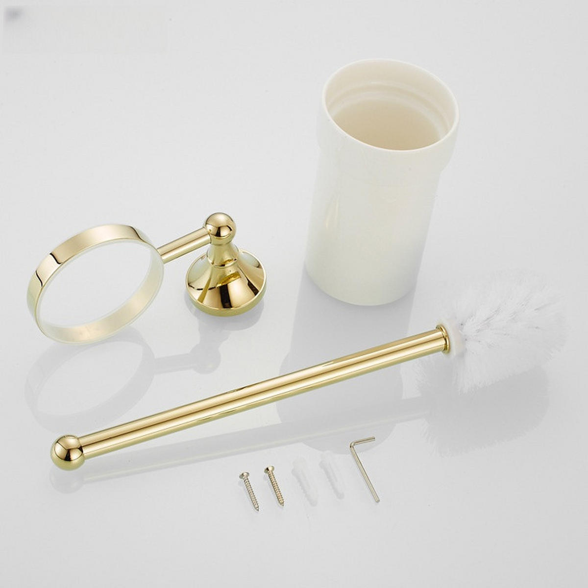 TOILETTENBÜRSTENHALTER – Gold (16 x 10,5 x 36 cm) - Goldfarben, Metall (16/36/10.5cm)