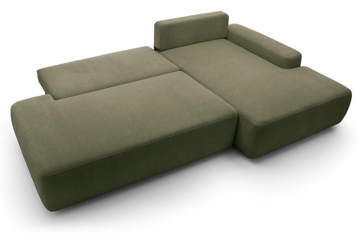 ECKSOFA 275 cm mit Schlaffunktion Orea O, Rechts, Grün - Grün, Holz (164/276cm) - Emporius